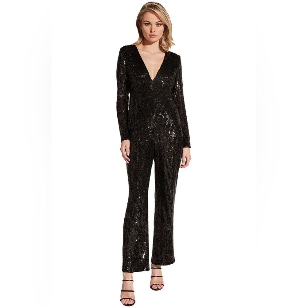 NWT Sz 10/12/LG Bardot Sequined V-Neck Jumpsuit